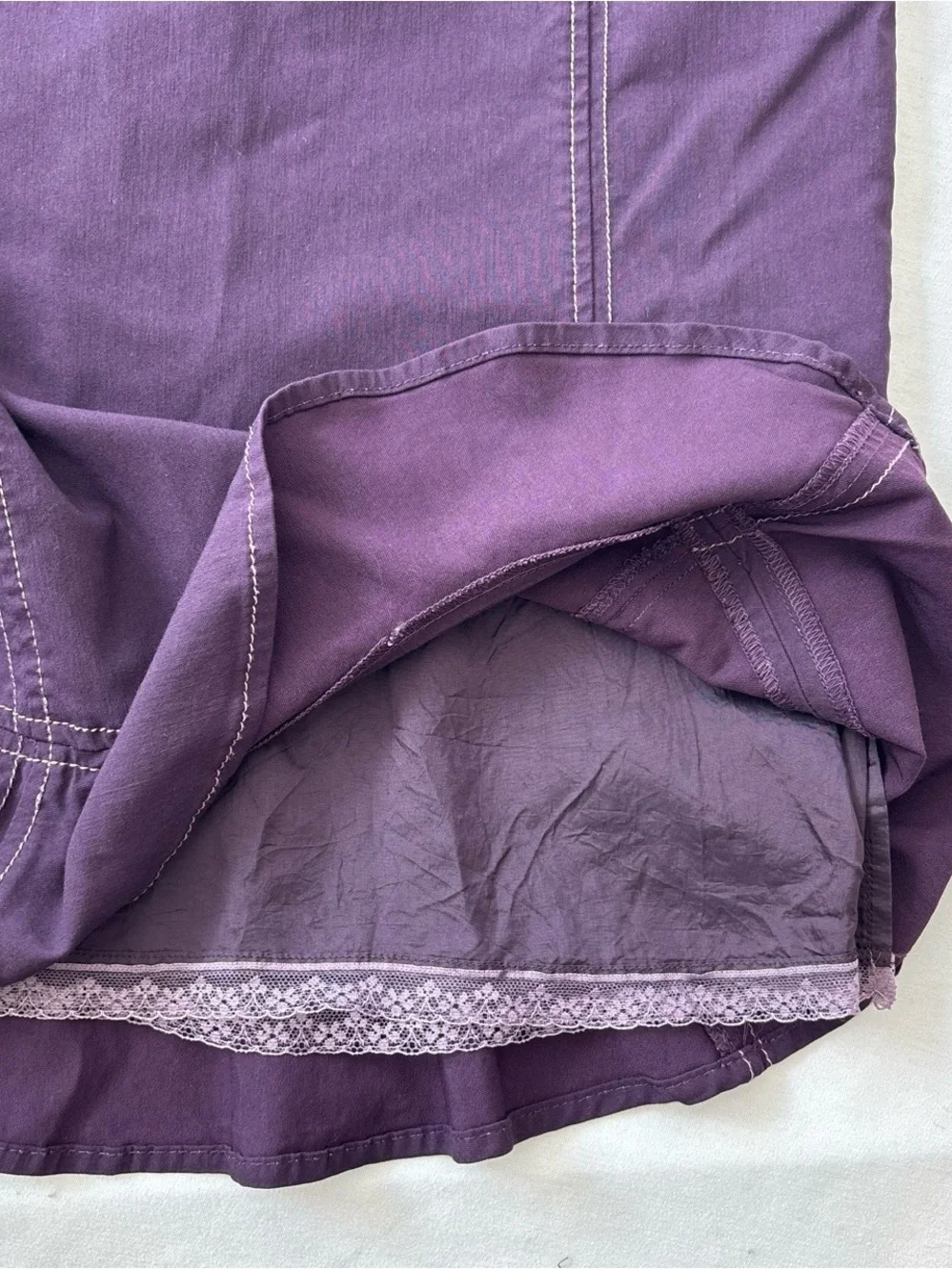 Elevenses (Anthropologie) Deep Purple Ruffle Hem Midi Skirt 2